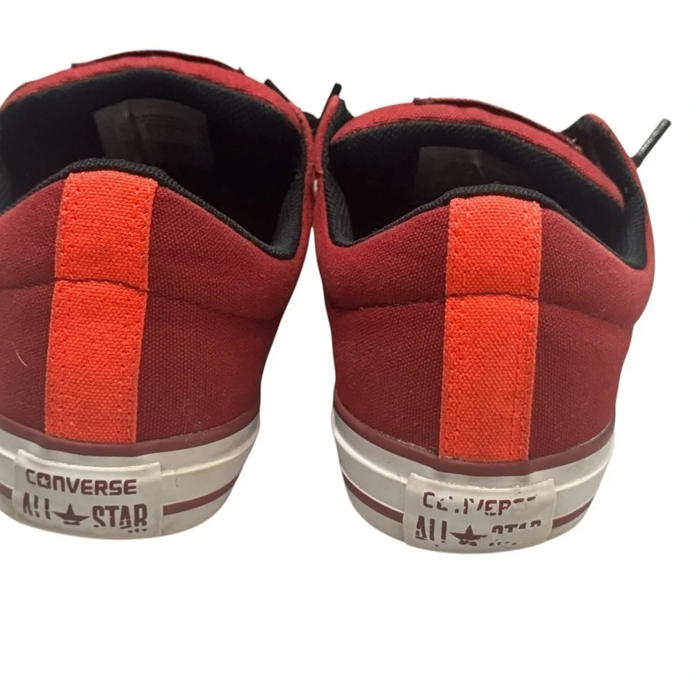 Kid’s Red Converse Leather Low Top Slip-On Sneakers: Size 5